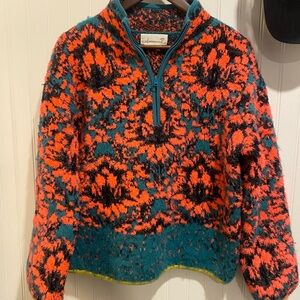 Anthropologie Christina Fuzzy Fleece Neon Sweater Women’s XS